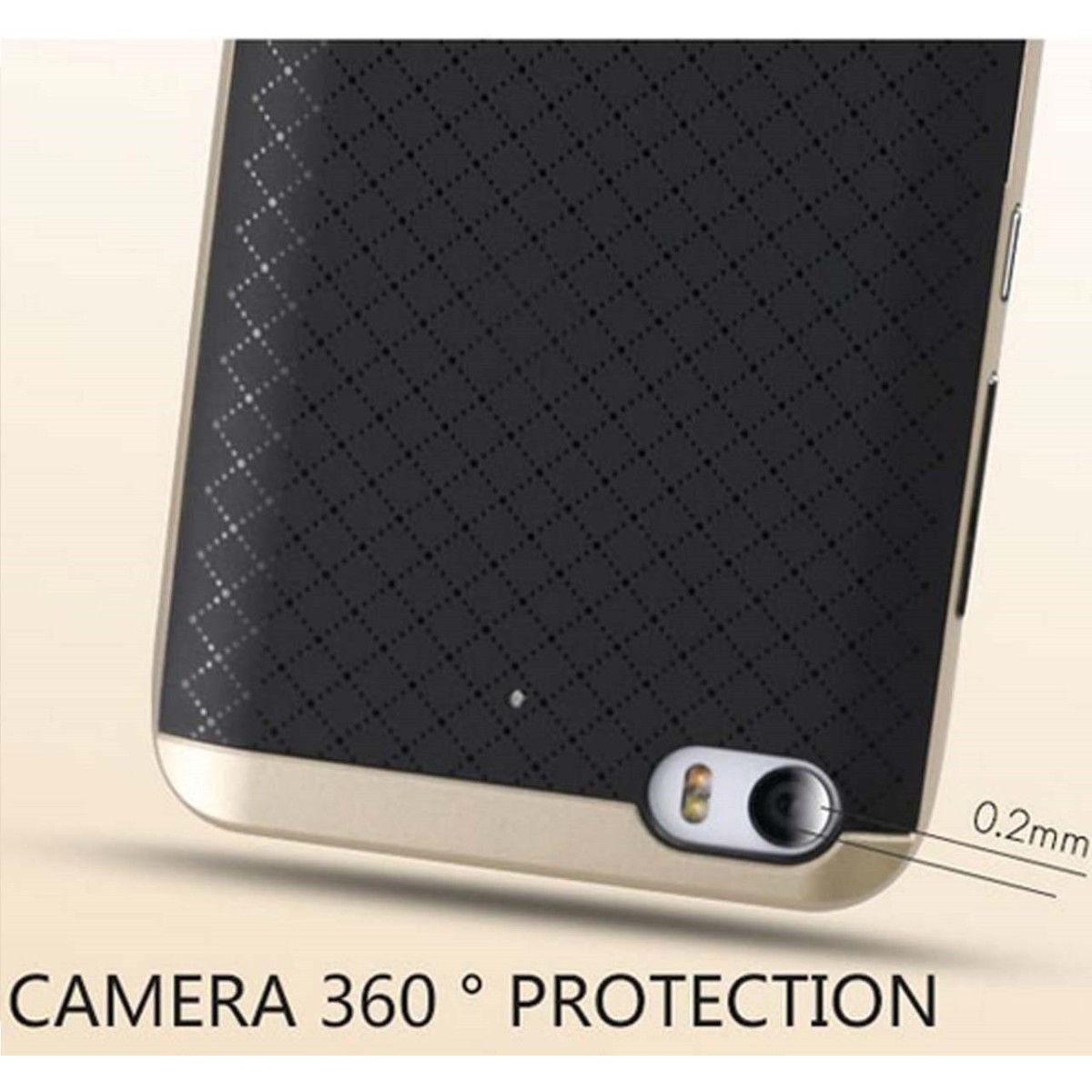 Funda Tipo Neo Hybrid (Pc+Tpu) Negra / Dorada para Xiaomi Mi 5S