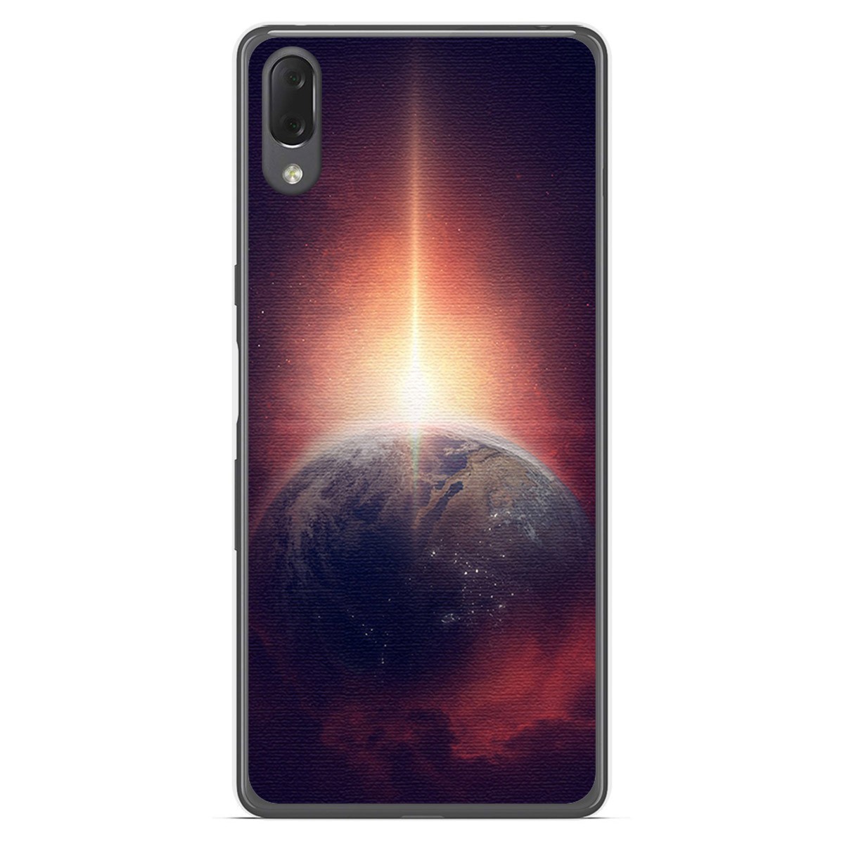 Funda Gel Tpu para Sony Xperia L3 diseño Tierra Dibujos