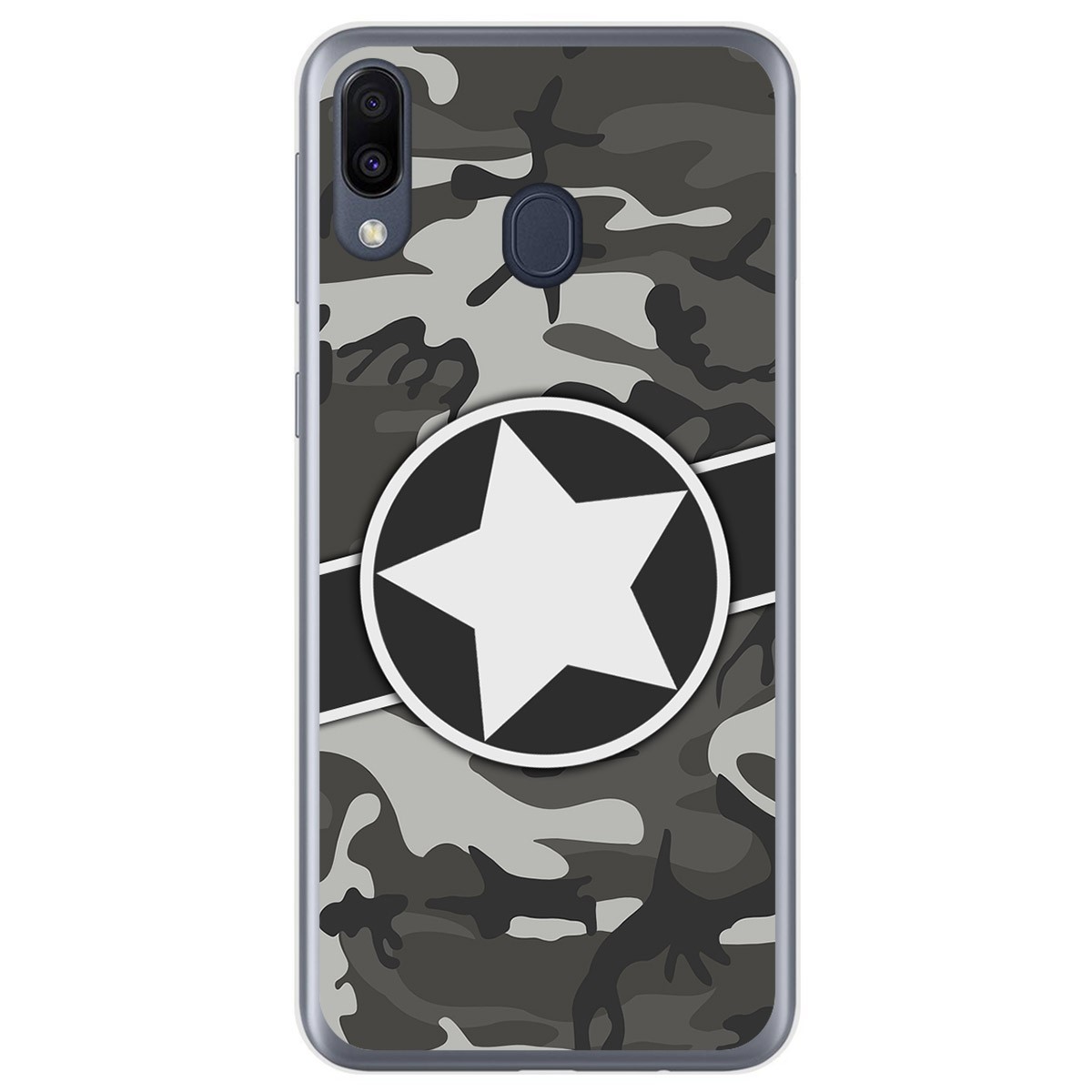 Funda Gel Tpu para Samsung Galaxy M20 diseño Camuflaje 02 Dibujos