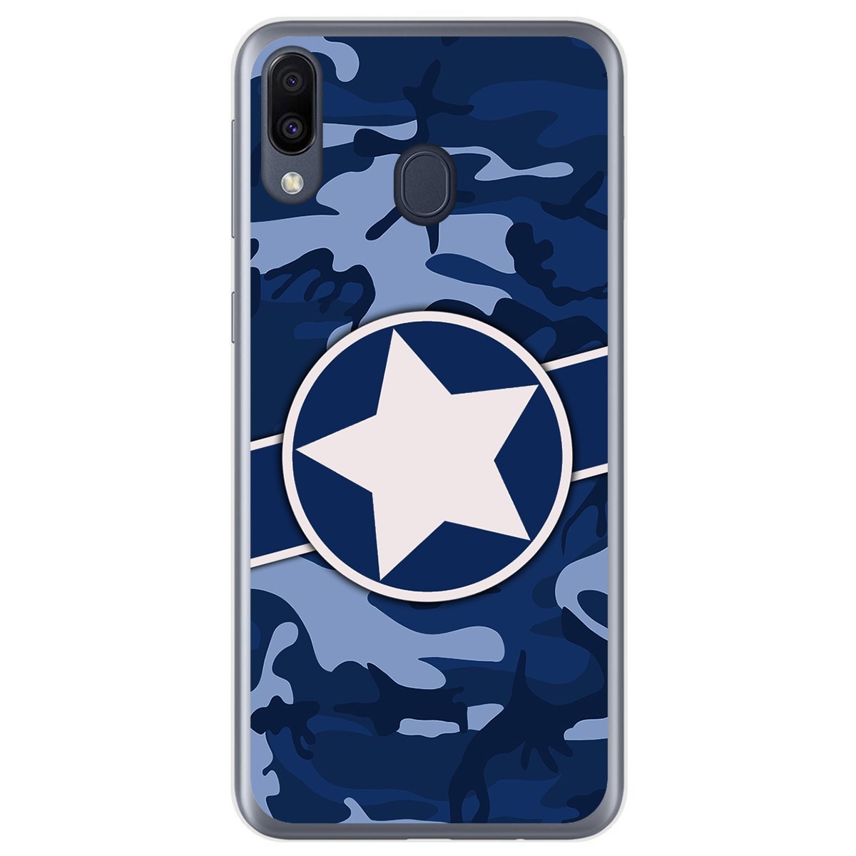 Funda Gel Tpu para Samsung Galaxy M20 diseño Camuflaje 03 Dibujos