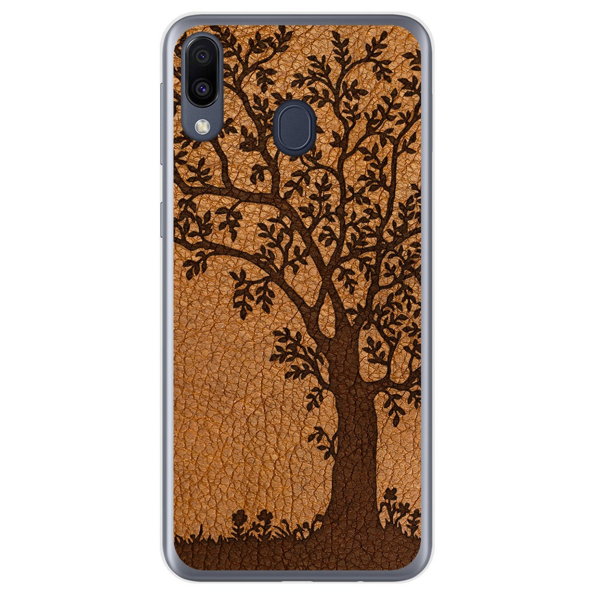 Funda Gel Tpu para Samsung Galaxy M20 diseño Cuero 03 Dibujos