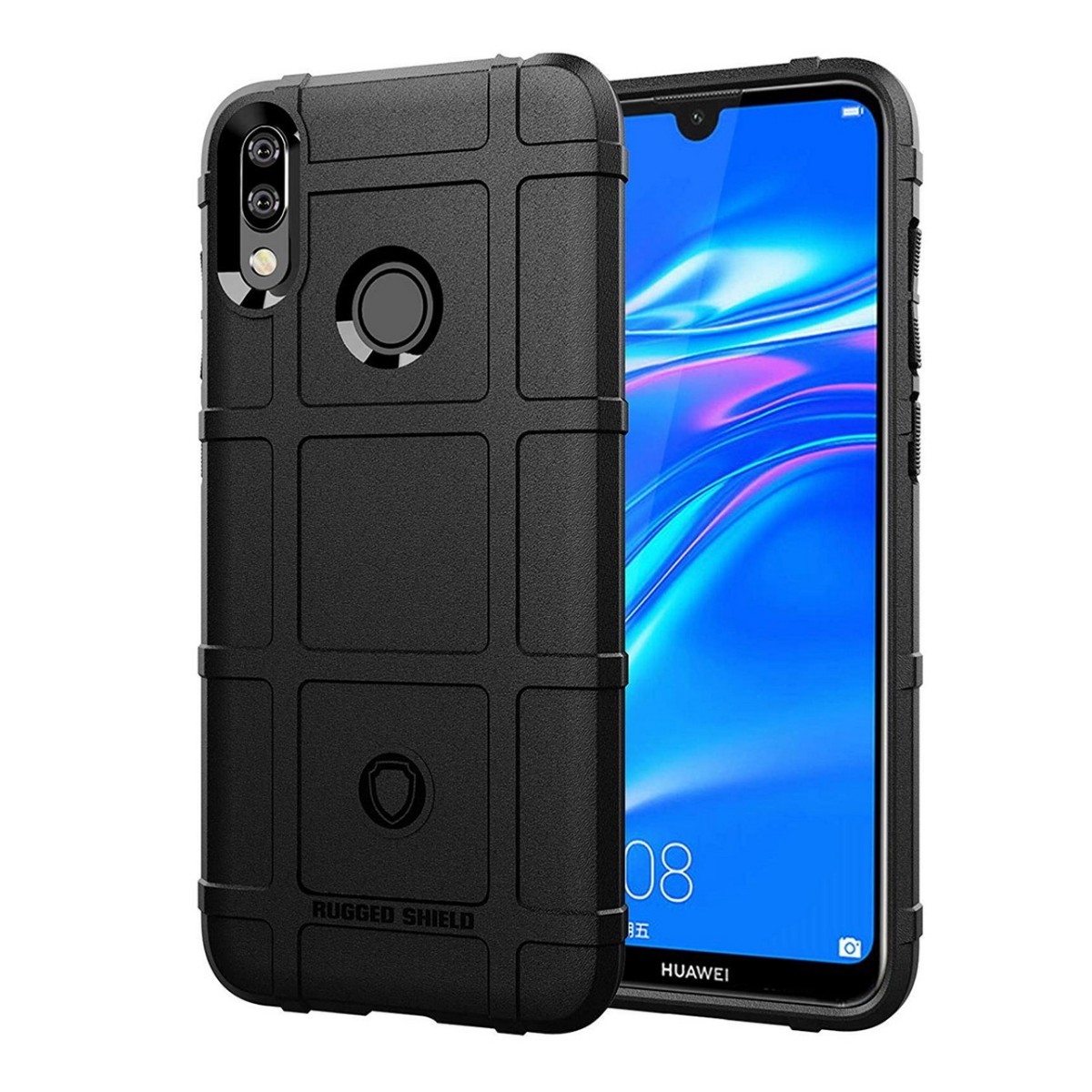 Funda Armor Rugged Shield Antigolpes para Huawei Y7 2019 color Negra
