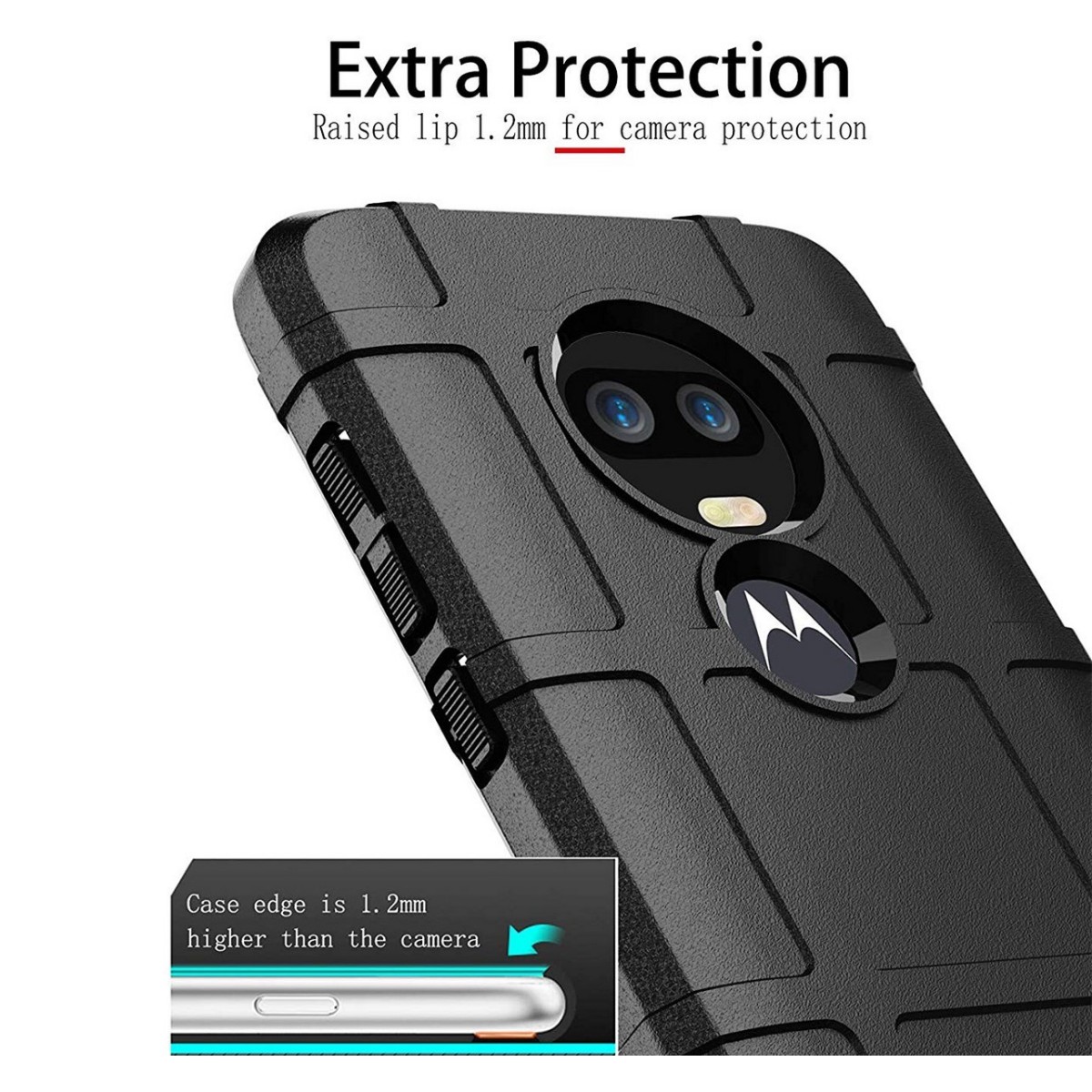 Funda Armor Rugged Shield Antigolpes para Motorola Moto G7 / G7 Plus color Negra