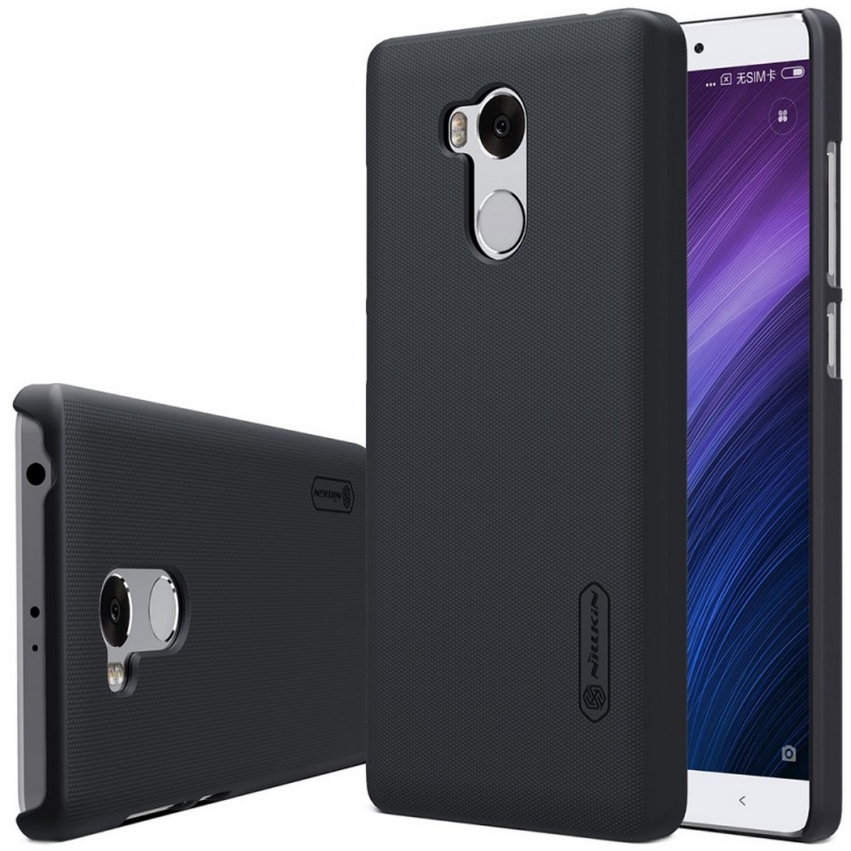 Carcasa Funda Negra Nillkin Modelo Frosted + Protector para Xiaomi Redmi 4