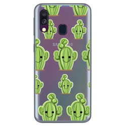 Funda Gel Transparente para Samsung Galaxy A40 diseño Cactus Dibujos