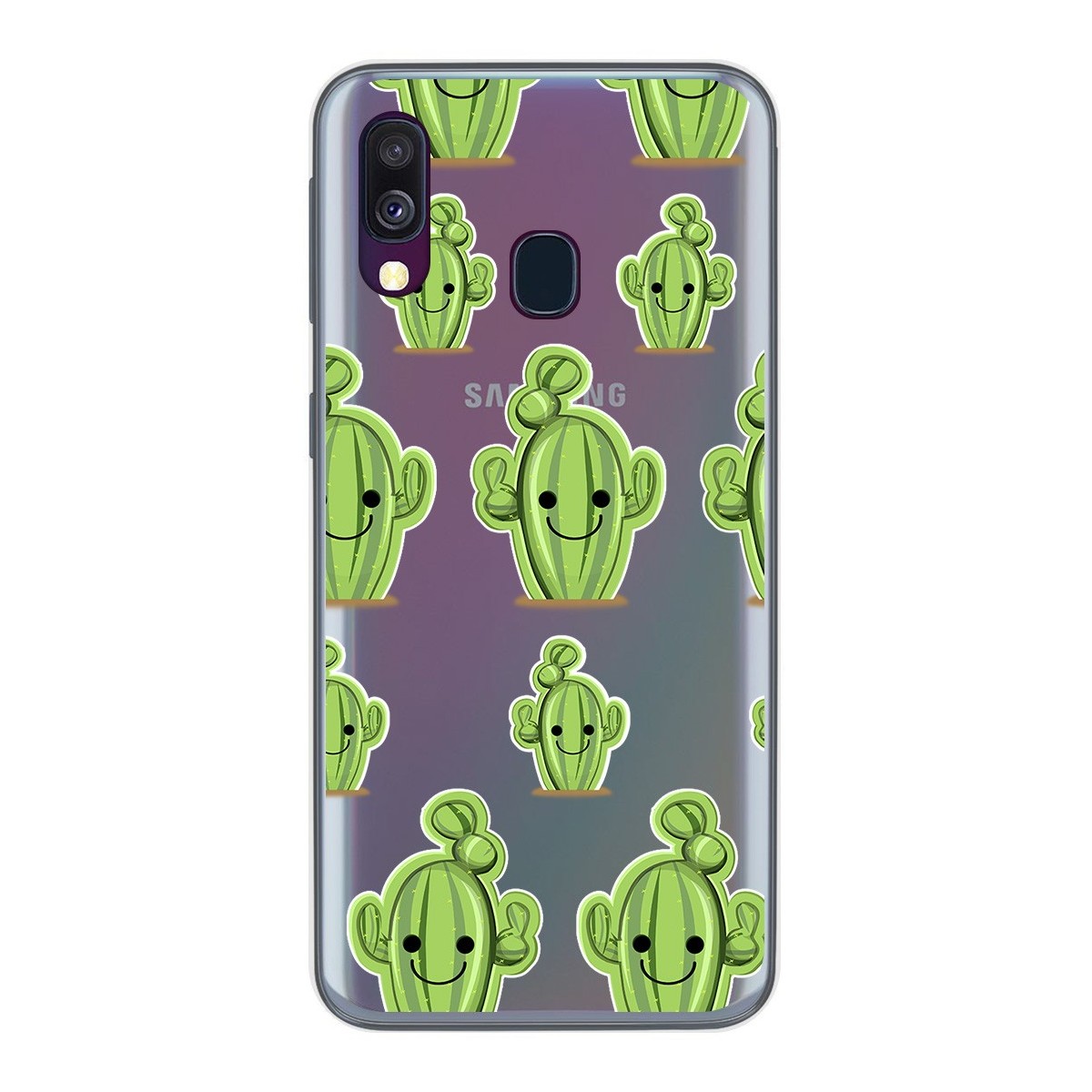 Funda Gel Transparente para Samsung Galaxy A40 diseño Cactus Dibujos