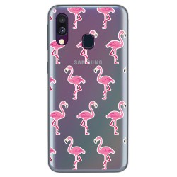 Funda Gel Transparente para Samsung Galaxy A40 diseño Flamenco Dibujos