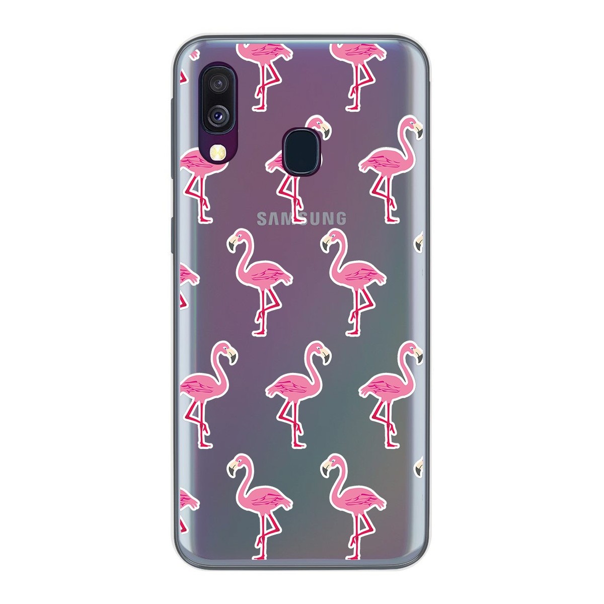 Funda Gel Transparente para Samsung Galaxy A40 diseño Flamenco Dibujos
