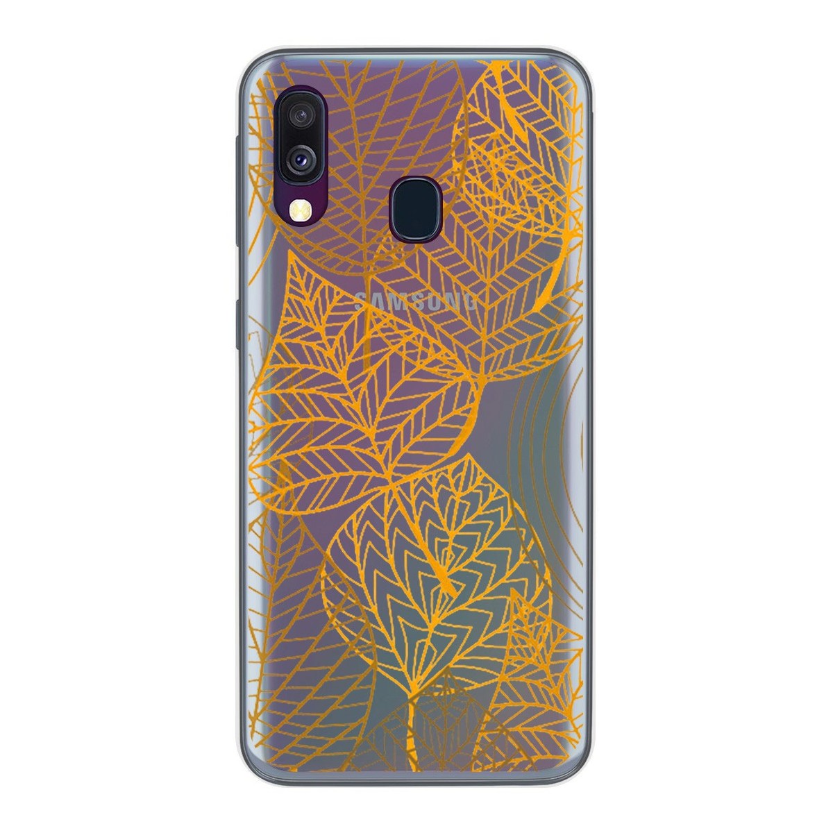 Funda Gel Transparente para Samsung Galaxy A40 diseño Hojas Dibujos