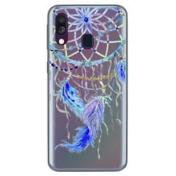 Funda Gel Transparente para Samsung Galaxy A40 diseño Plumas Dibujos