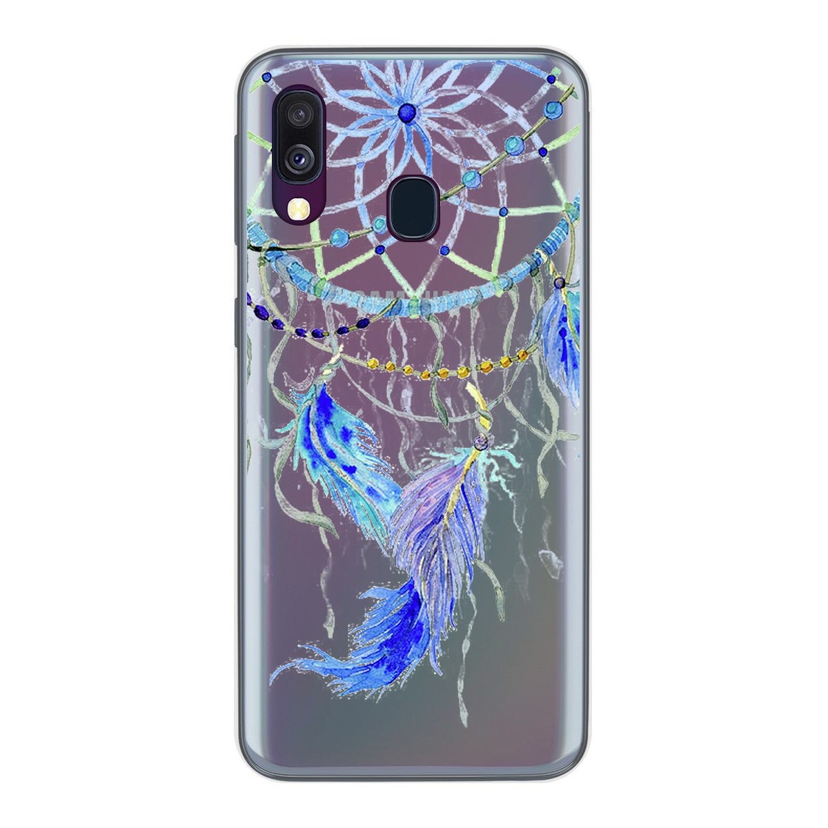 Funda Gel Transparente para Samsung Galaxy A40 diseño Plumas Dibujos