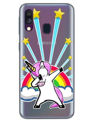 Funda Gel Transparente para Samsung Galaxy A40 diseño Unicornio Dibujos