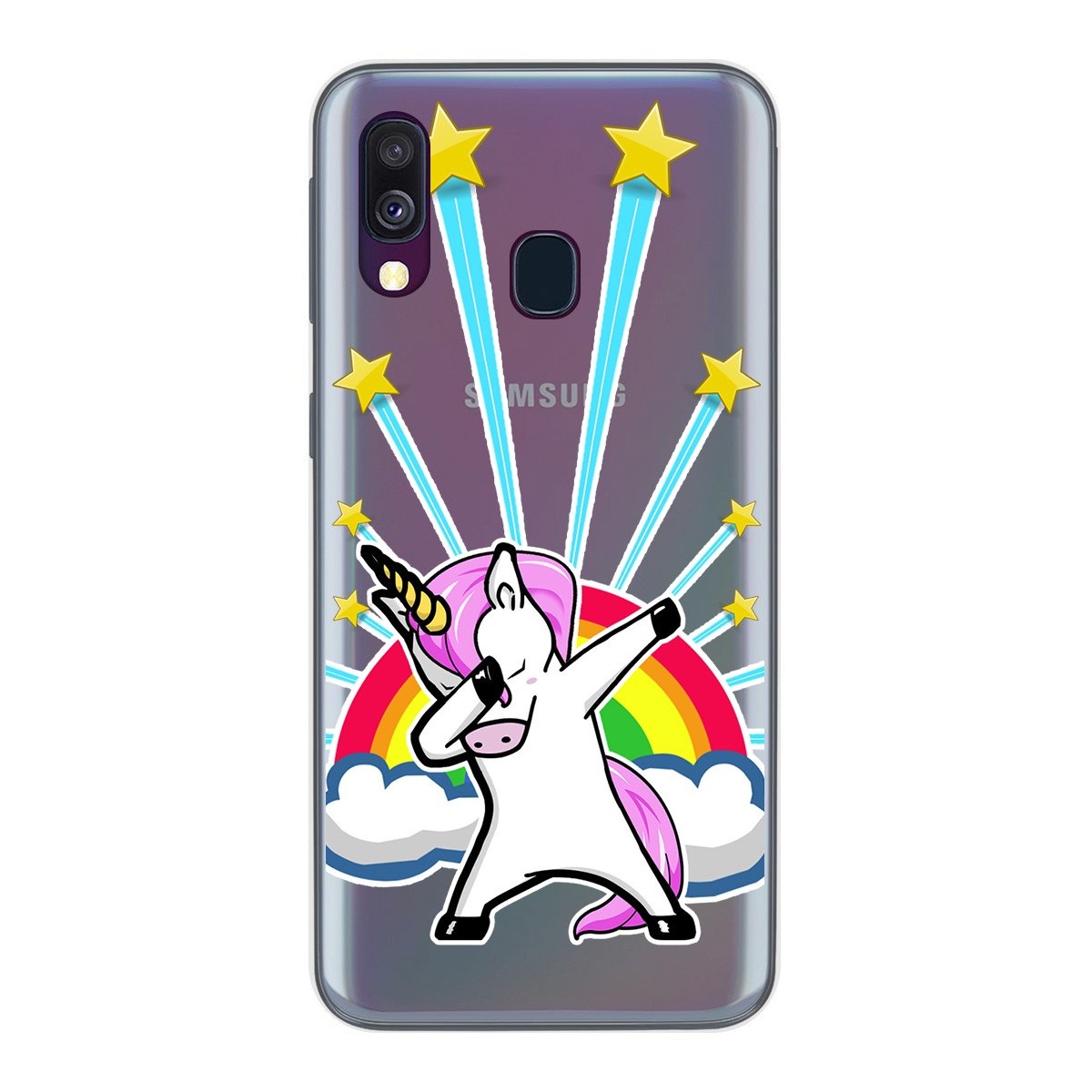 Funda Gel Transparente para Samsung Galaxy A40 diseño Unicornio Dibujos