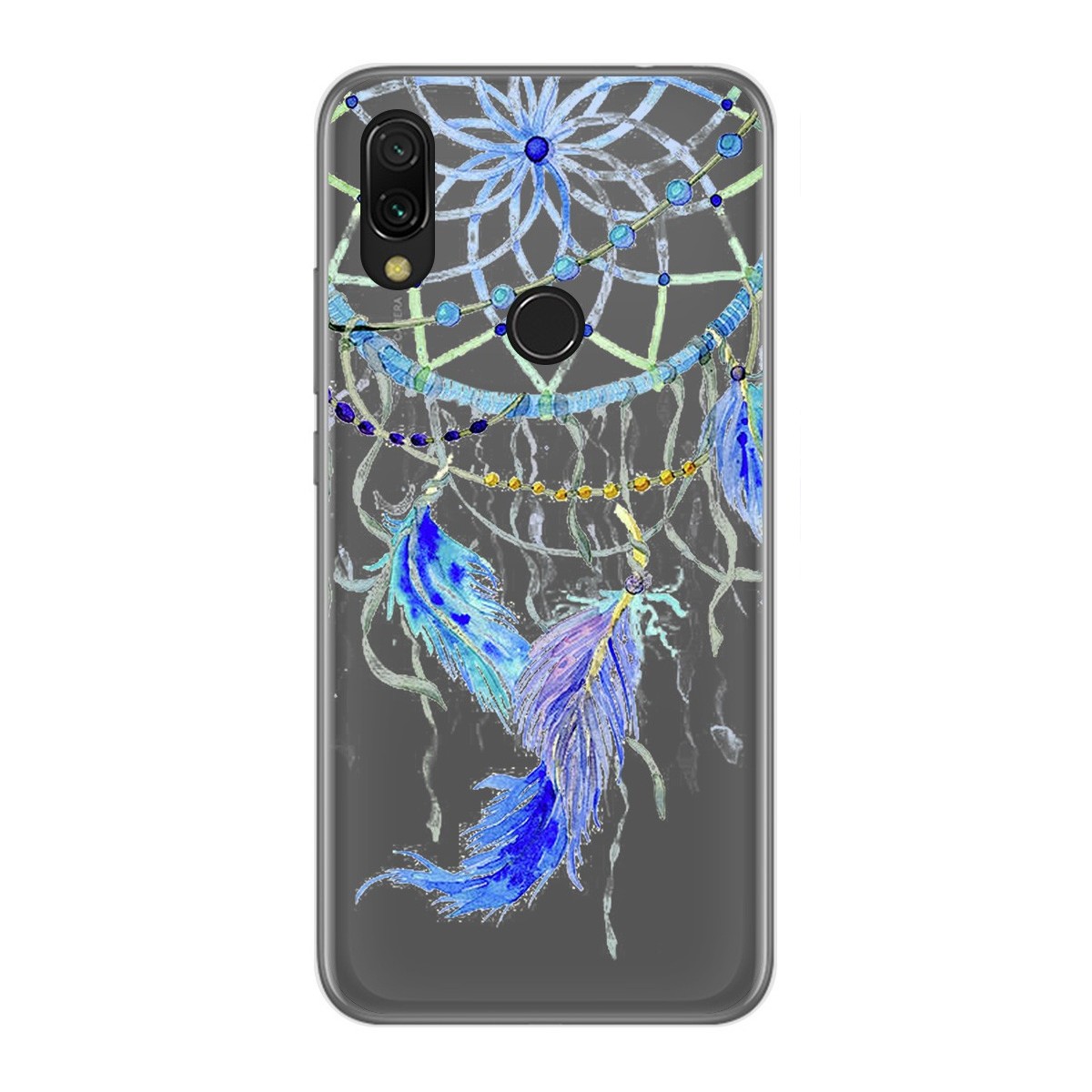 Funda Gel Transparente para Xiaomi Redmi 7 diseño Plumas Dibujos