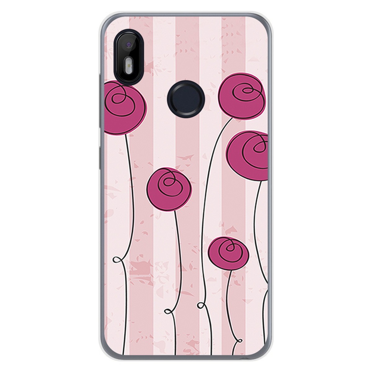 Funda Gel Tpu para VSmart Joy 1 diseño Flores Vintage Dibujos