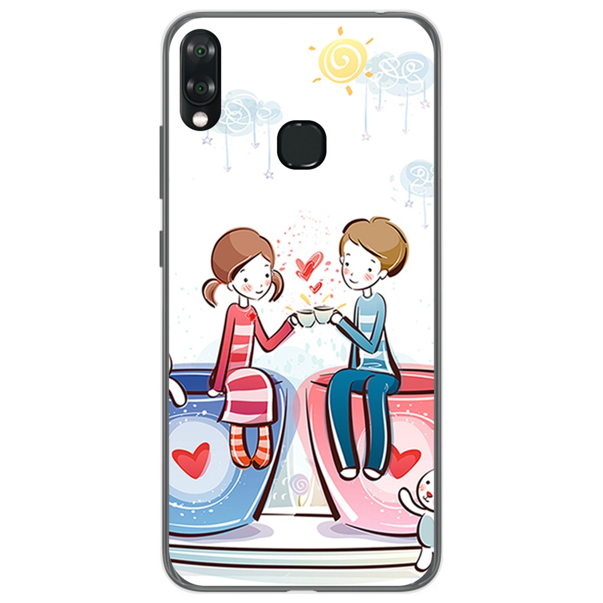 Funda Gel Tpu para Vsmart Joy 1+ Plus diseño Café Dibujos