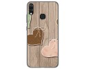 Funda Gel Tpu para Vsmart Joy 1+ Plus diseño Corazones Madera Dibujos