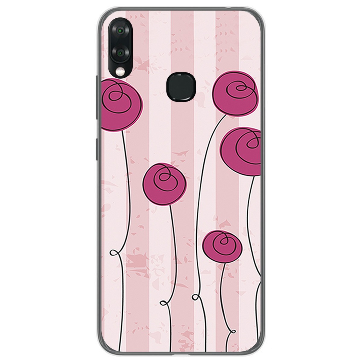 Funda Gel Tpu para Vsmart Joy 1+ Plus diseño Flores Vintage Dibujos