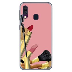 Funda Gel Tpu para Samsung Galaxy A40 diseño Brochas Dibujos