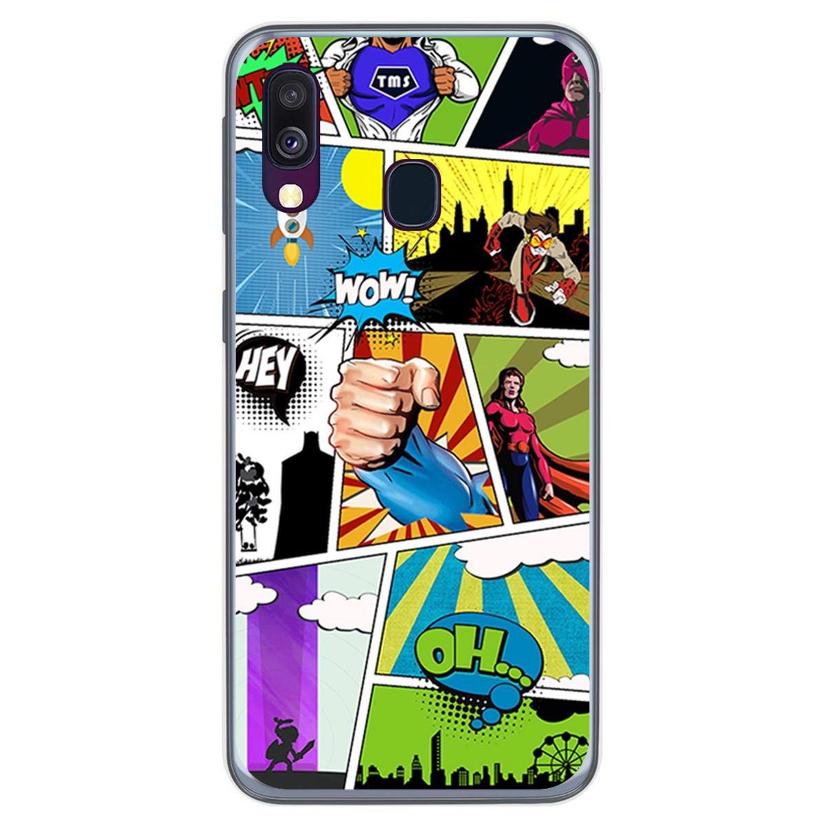 Funda Gel Tpu para Samsung Galaxy A40 diseño Comic Dibujos