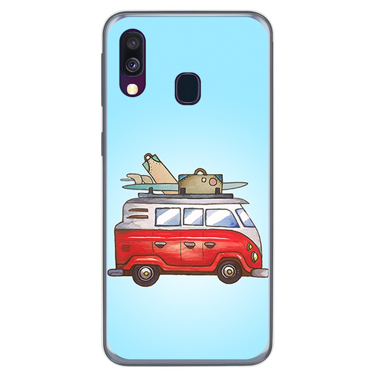 Funda Gel Tpu para Samsung Galaxy A40 diseño Furgoneta Dibujos