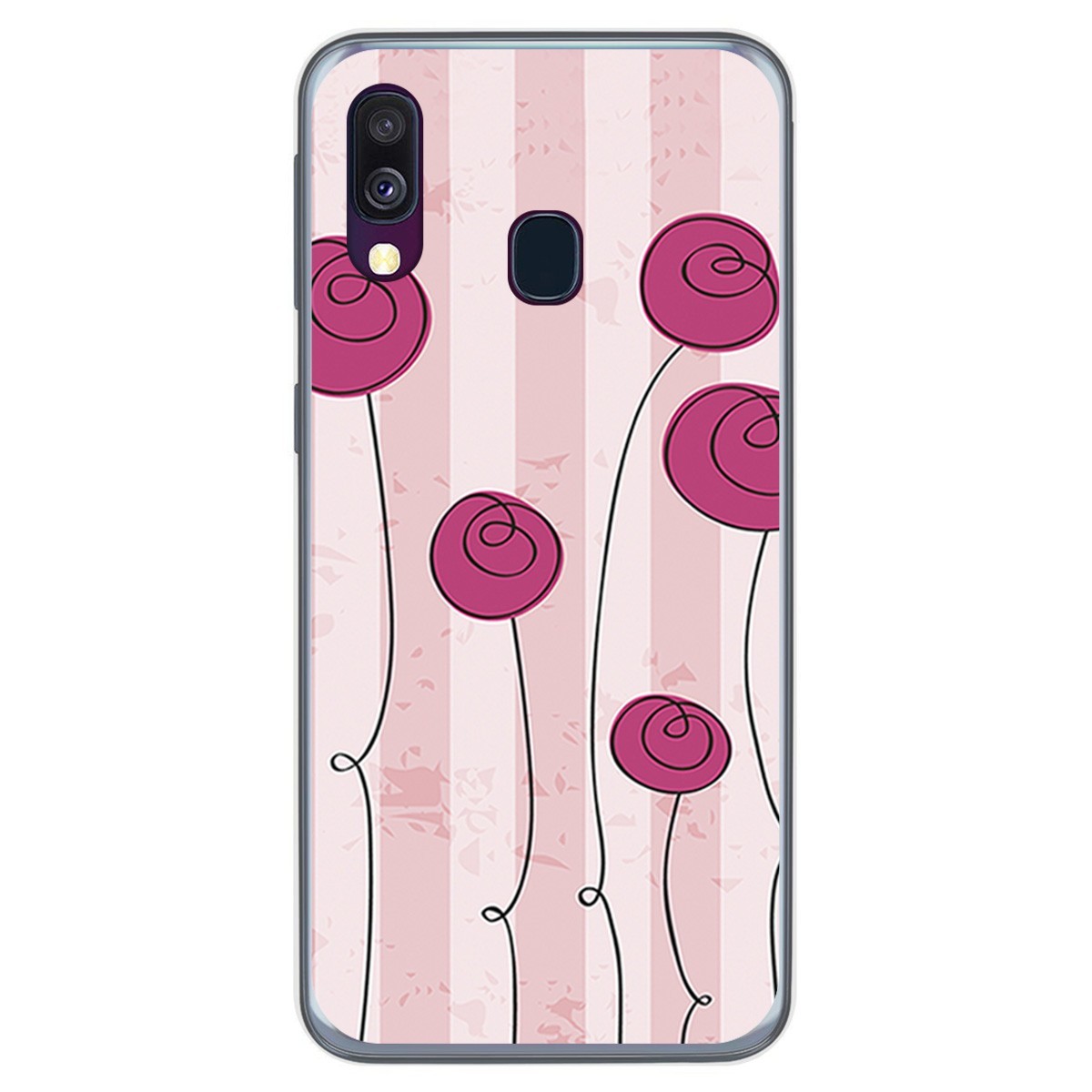 Funda Gel Tpu para Samsung Galaxy A40 diseño Flores Vintage Dibujos