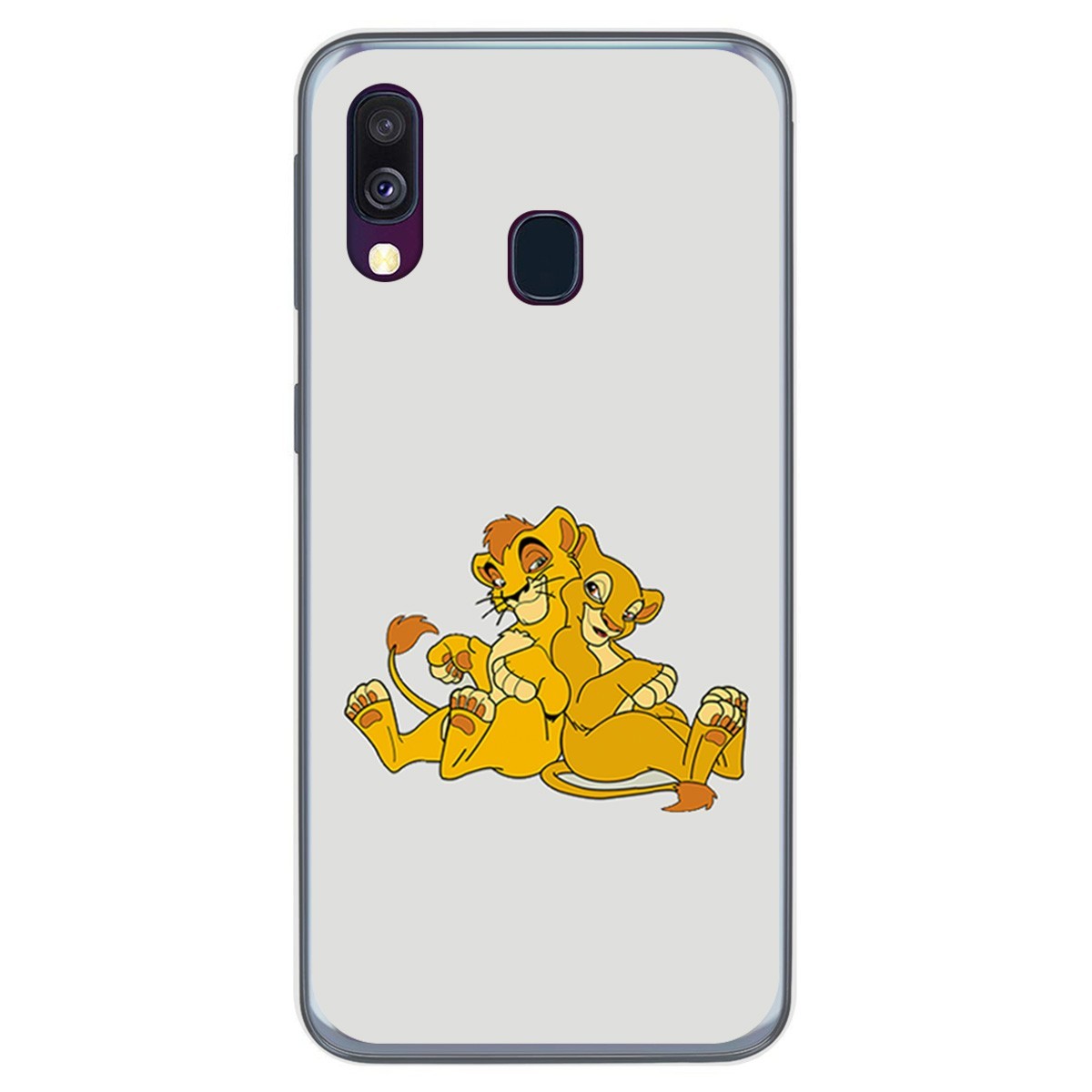 Funda Gel Tpu para Samsung Galaxy A40 diseño Leones Dibujos
