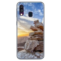 Funda Gel Tpu para Samsung Galaxy A40 diseño Sunset Dibujos