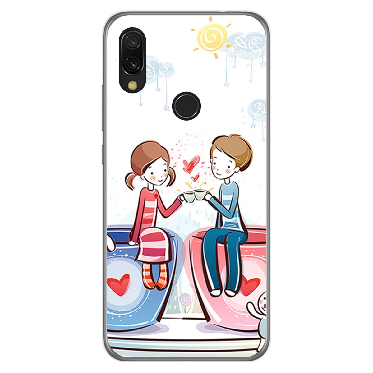 Funda Gel Tpu para Xiaomi Redmi 7 diseño Café Dibujos
