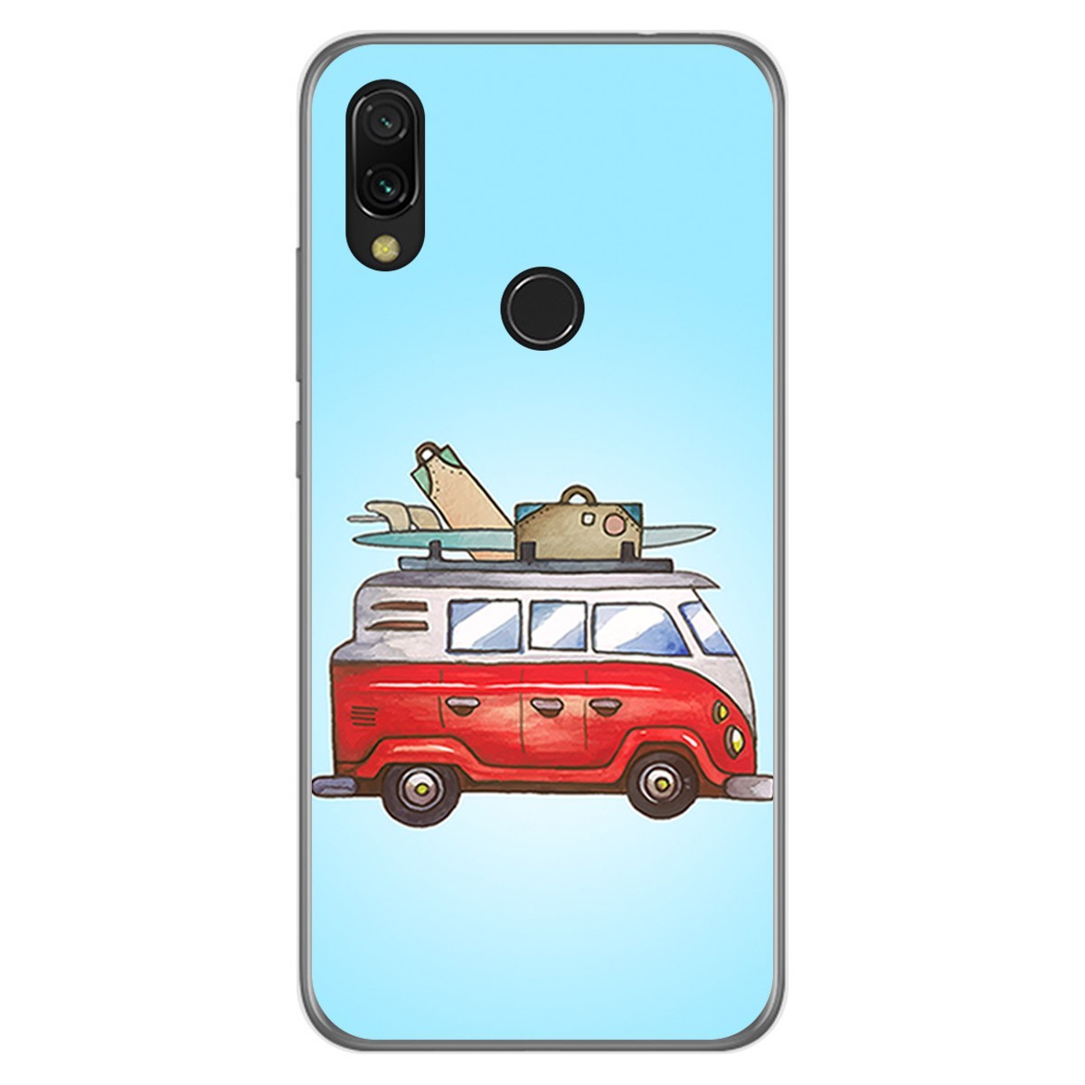 Funda Gel Tpu para Xiaomi Redmi 7 diseño Furgoneta Dibujos