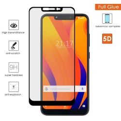 Protector Cristal Templado Completo 5D Full Glue Negro para Vsmart Joy 1+ Plus Vidrio