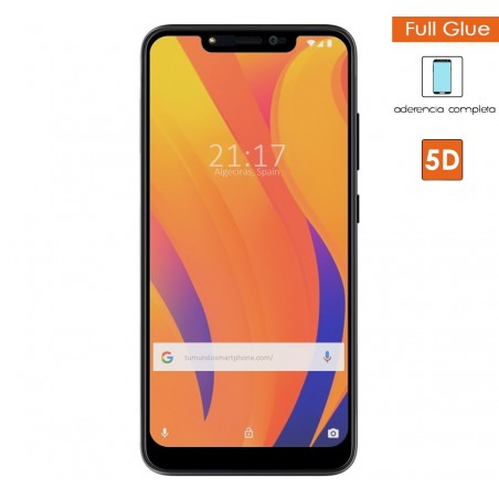 Protector Cristal Templado Completo 5D Full Glue Negro para Vsmart Joy 1+ Plus Vidrio