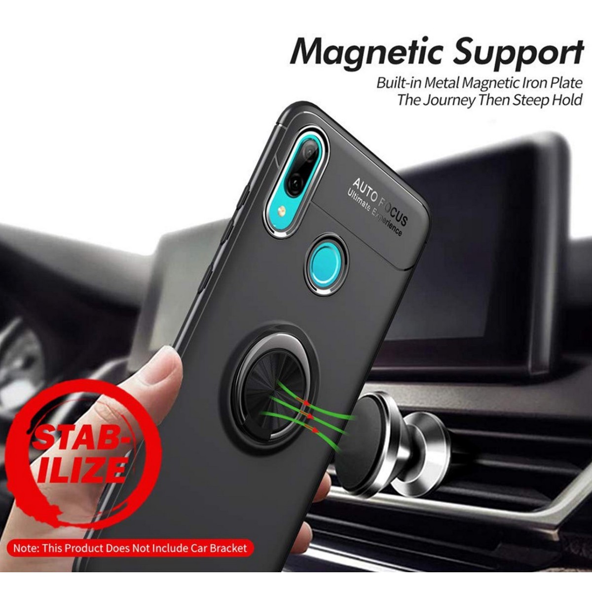 Funda Magnetica Soporte con Anillo Giratorio 360 para Huawei Y7 2019 color Azul