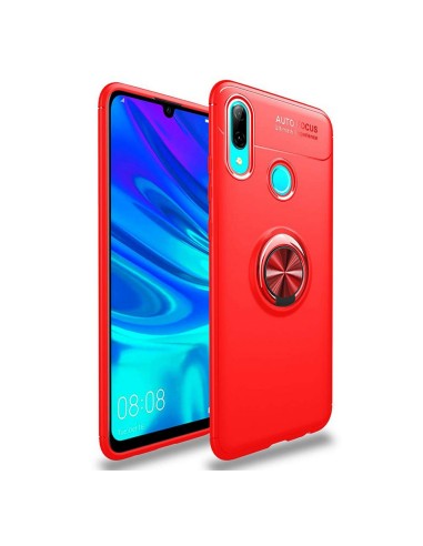 Funda Magnetica Soporte con Anillo Giratorio 360 para Huawei Y7 2019 color Roja