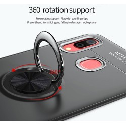 Funda Magnetica Soporte con Anillo Giratorio 360 para Samsung Galaxy A40 color Negra