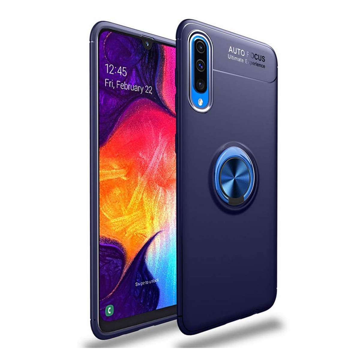 Funda Magnetica Soporte con Anillo Giratorio 360 para Samsung Galaxy A50 / A50s / A30s color Azul