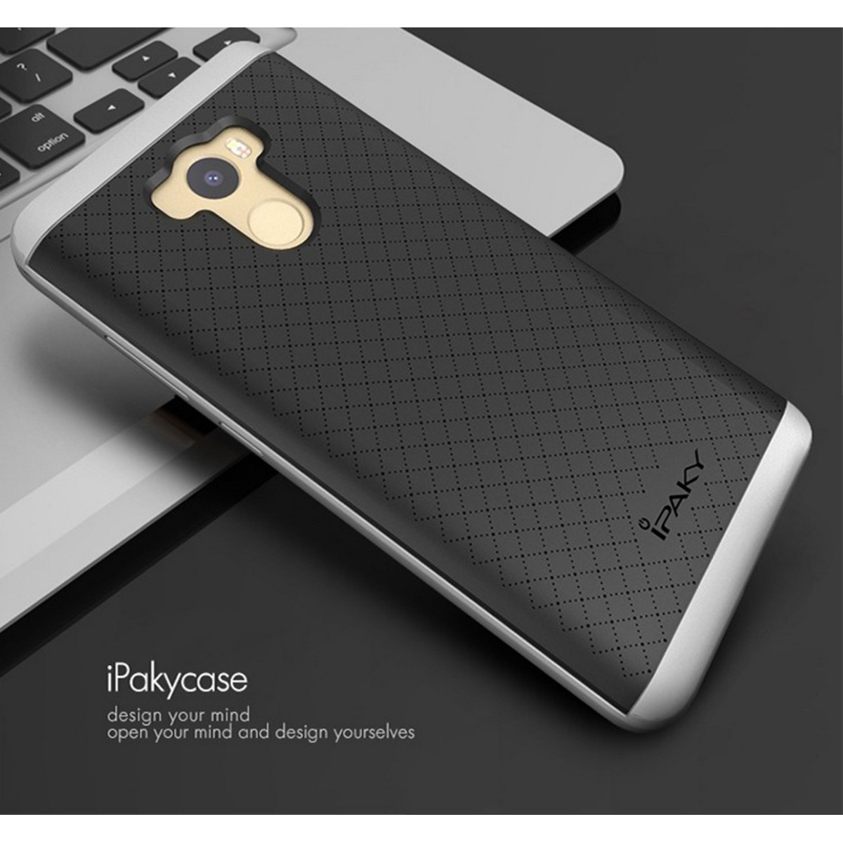 Funda Tipo Neo Hybrid (Pc+Tpu) Negra / Plata para Xiaomi Redmi 4