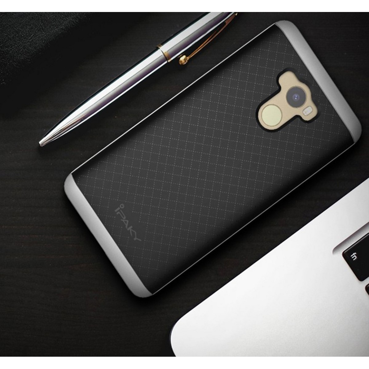 Funda Tipo Neo Hybrid (Pc+Tpu) Negra / Plata para Xiaomi Redmi 4