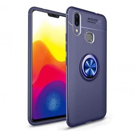 Funda Magnetica Soporte con Anillo Giratorio 360 para Samsung Galaxy M20 color Azul