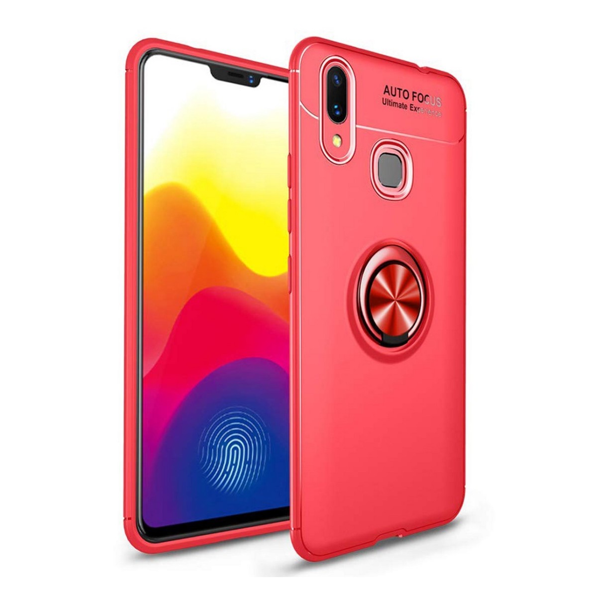 Funda Magnetica Soporte con Anillo Giratorio 360 para Samsung Galaxy M20 color Roja