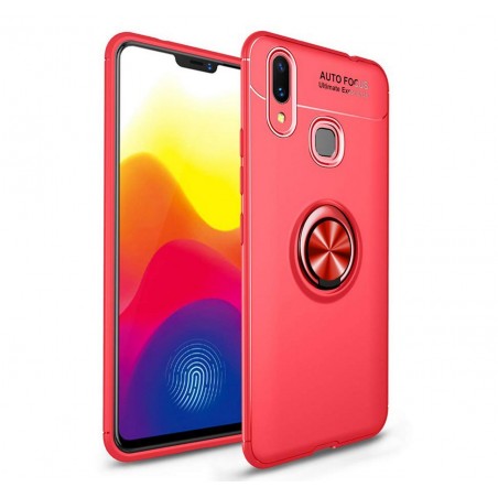 Funda Magnetica Soporte con Anillo Giratorio 360 para Samsung Galaxy M20 color Roja