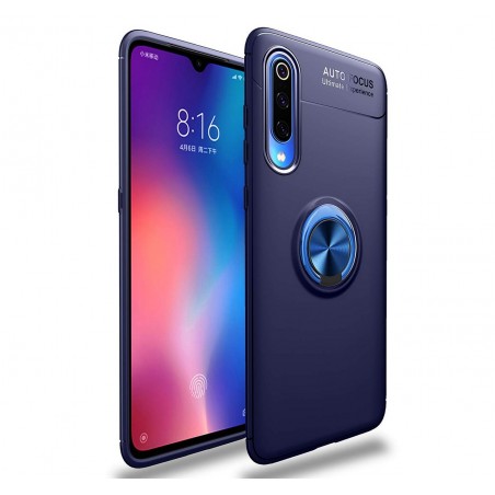Funda Magnetica Soporte con Anillo Giratorio 360 para Xiaomi Mi 9 color Azul