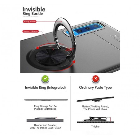 Funda Magnetica Soporte con Anillo Giratorio 360 para Xiaomi Mi 9 color Negra