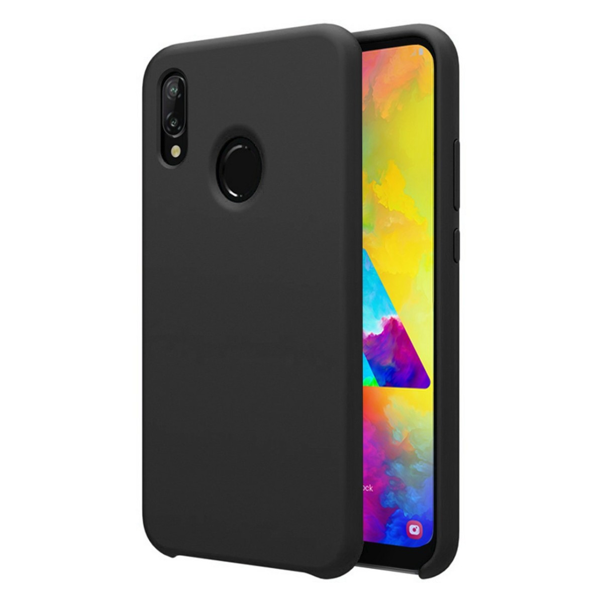 Funda Silicona Líquida Ultra Suave para Samsung Galaxy M20 color Negra