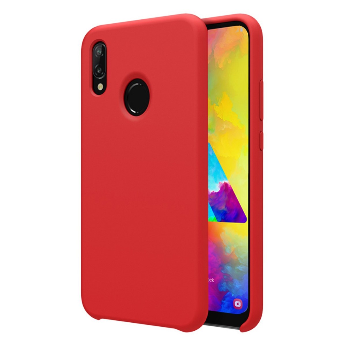 Funda Silicona Líquida Ultra Suave para Samsung Galaxy M20 color Roja