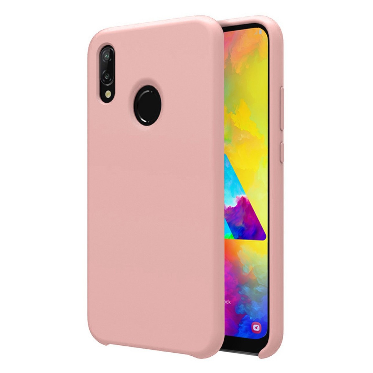 Funda Silicona Líquida Ultra Suave para Samsung Galaxy M20 color Rosa