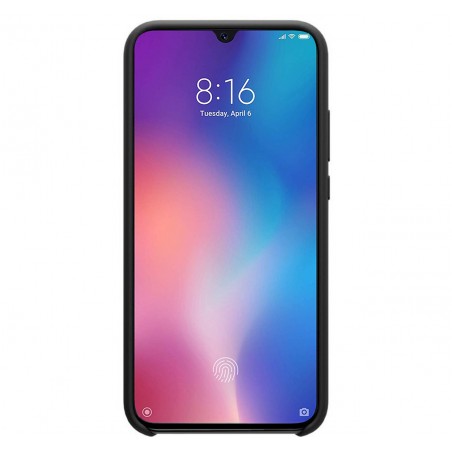 Funda Silicona Líquida Ultra Suave para Xiaomi Mi 9 color Negra