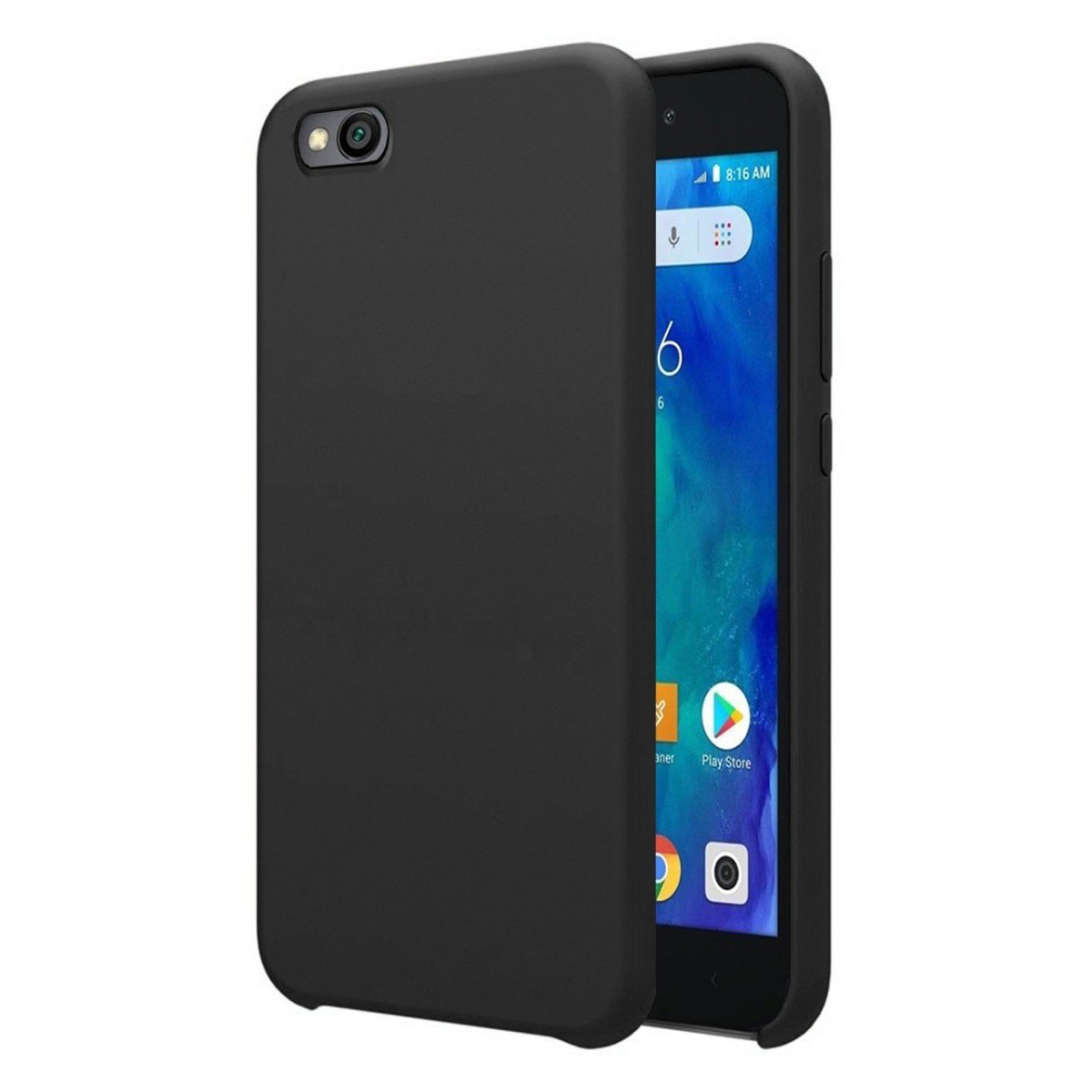 Funda Silicona Líquida Ultra Suave para Xiaomi Redmi Go color Negra