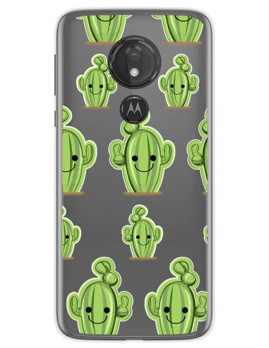 Funda Gel Transparente para Motorola Moto G7 Power diseño Cactus Dibujos