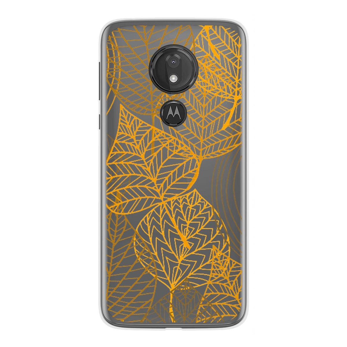 Funda Gel Transparente para Motorola Moto G7 Power diseño Hojas Dibujos